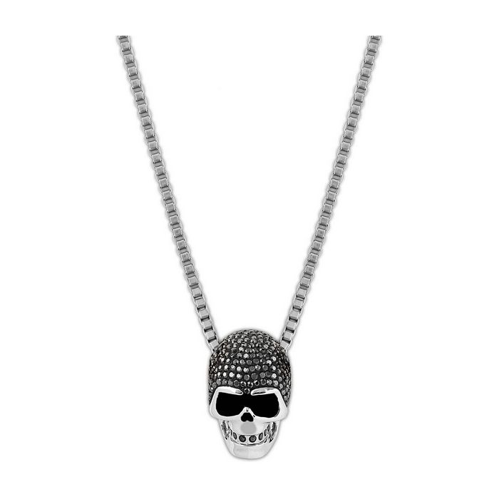 Pendente Taddeo Skull, nero, placcatura mista