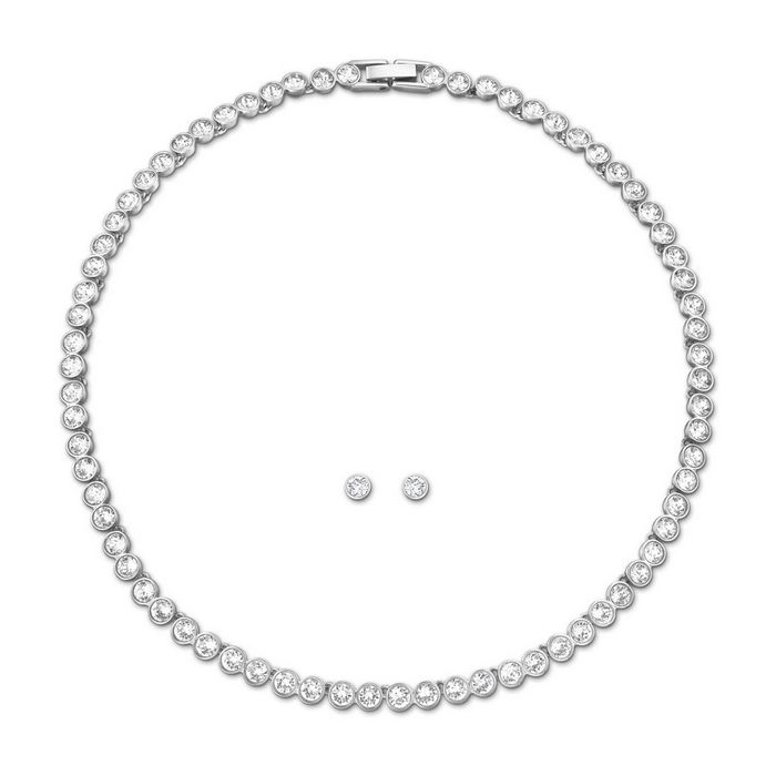 swarovski set tennis bianco placcatura rodio 5007747