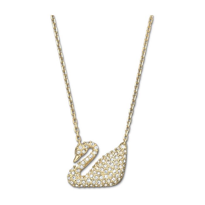 Collana Swan, bianco, placcatura oro