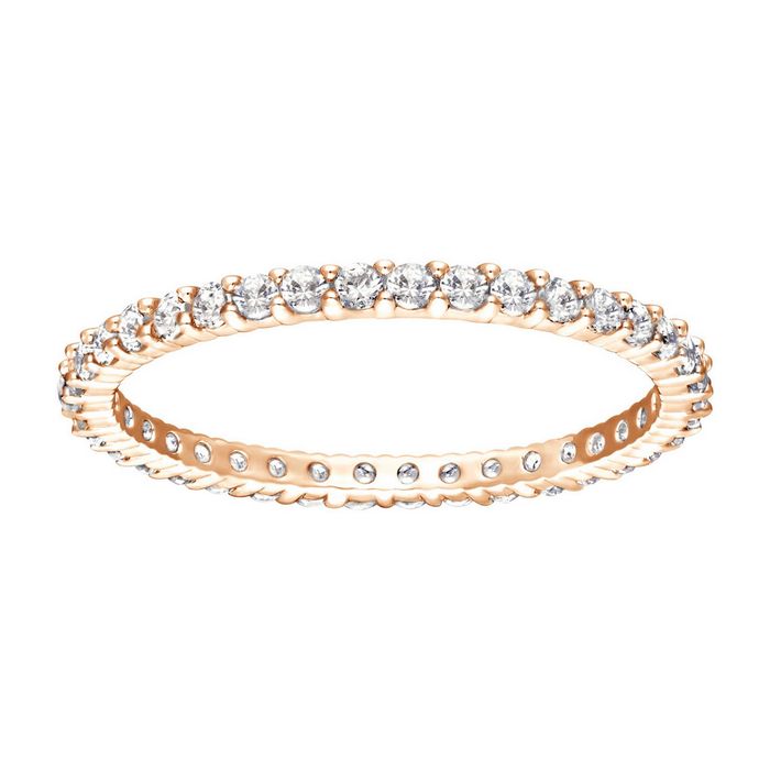 Swarovski Anello Vittore, bianco, placcato oro rosa