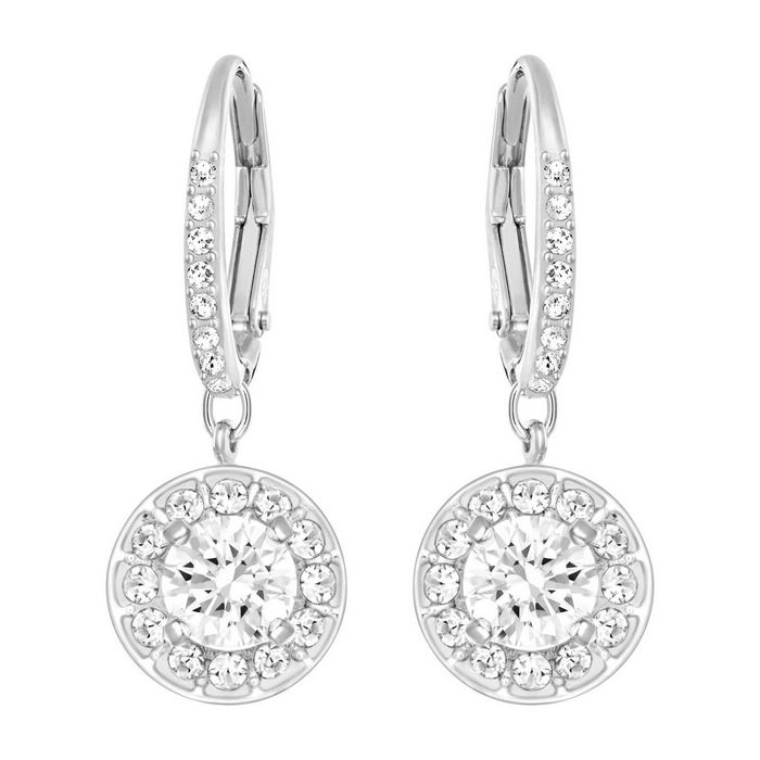 Swarovski Orecchini Attract Light, bianco, placcatura rodio