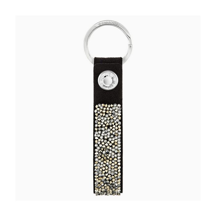 Swarovski Portachiavi Glam Rock, nero, acciaio inossidabile