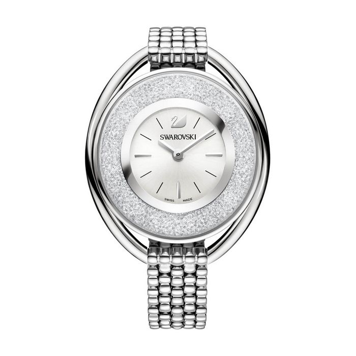 swarovski orologio crystalline oval bracciale di metallo bianco tono argentato 5181008