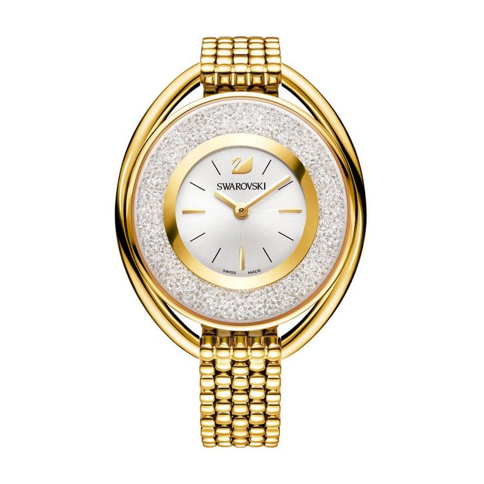 swarovski orologio crystalline oval bracciale di metallo bianco tono dorato 5200339
