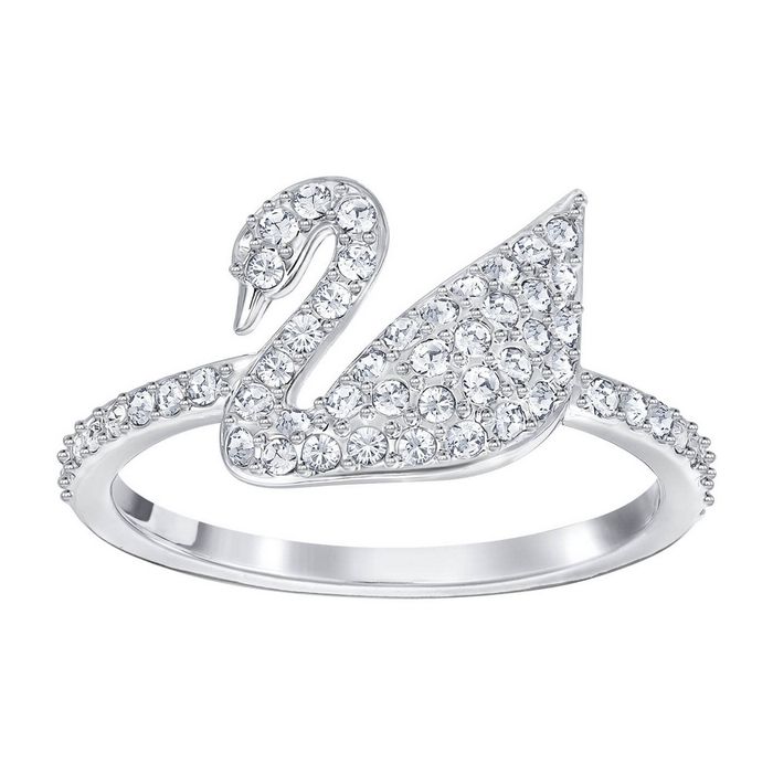 swarovski anello iconic swan bianco placcatura rodio 5215040