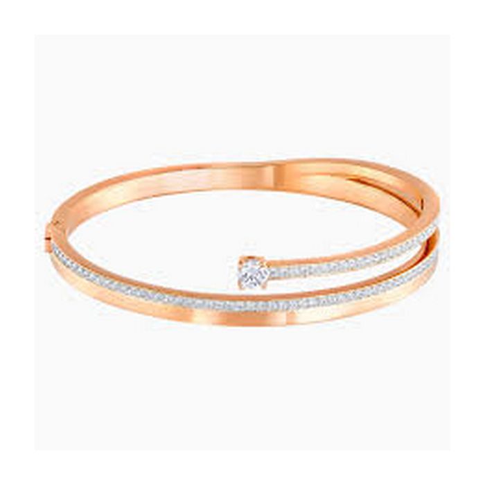 Bracciale rigido Fresh, bianco, placcato oro rosa