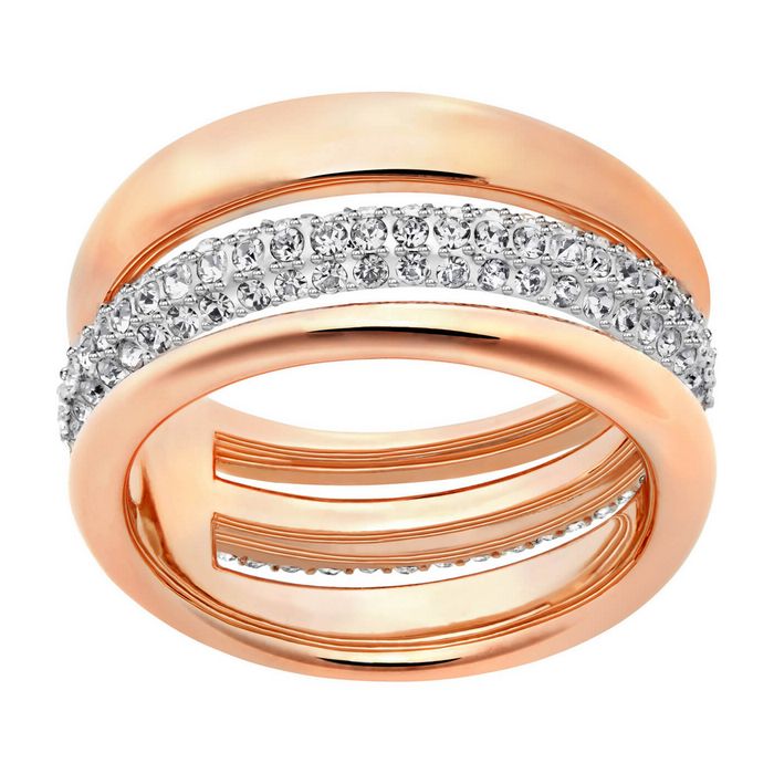 swarovski anello exact, bianco, placcato oro rosa 5221567