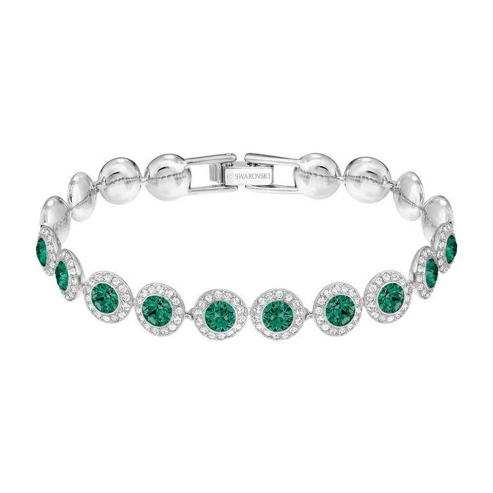 swarovski braccialetto angelic verde placcatura rodio 5237769