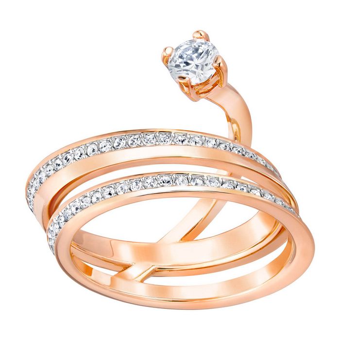 swarovski anello fresh bianco placcato oro rosa 5257530
