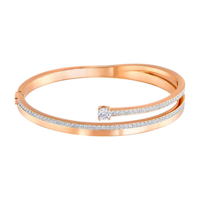 swarovski bracciale rigido fresh, bianco, placcato oro rosa 5257554