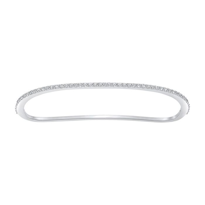 Bracciale da palmo Vittore, bianco, placcatura rodio