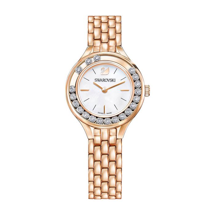 swarovski orologio lovely crystals mini bracciale di metallo tono oro rosa 5261496