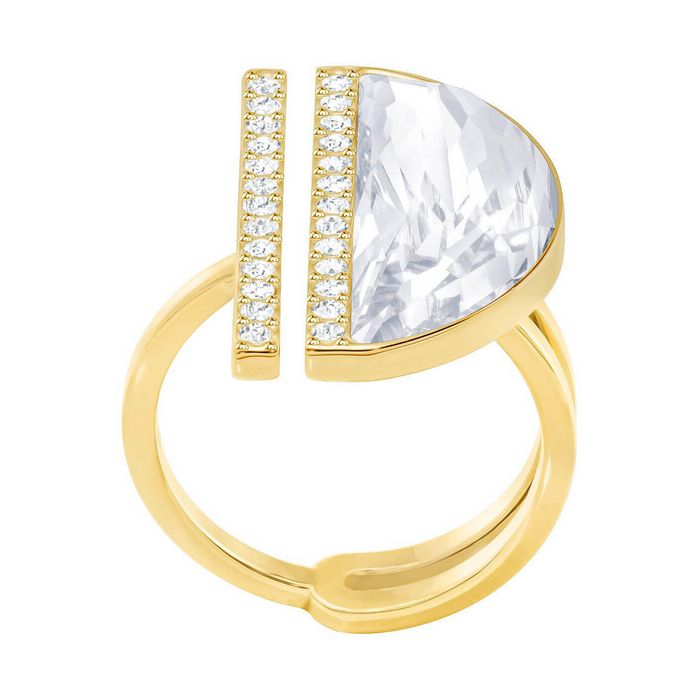 Anello Glow, bianco, placcatura oro