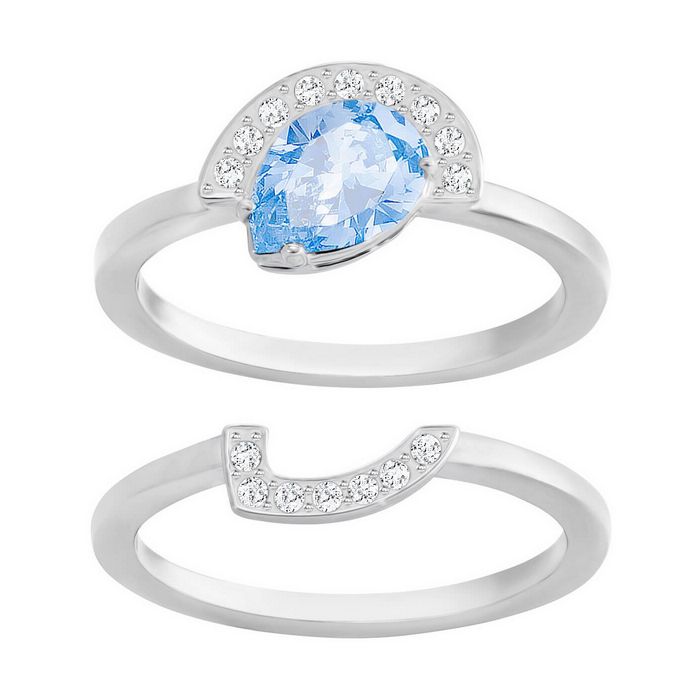 swarovski anello gallery pear azzurro 5286718