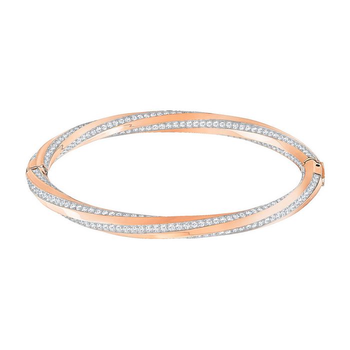 swarovski bracciale rigido hilt bianco placcato oro rosa 5289409