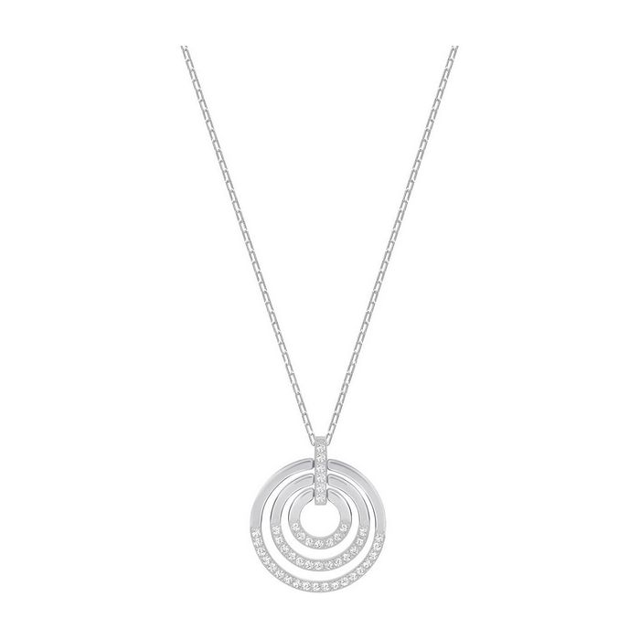 swarovski pendente circle medio bianco placcatura rodio 5290187