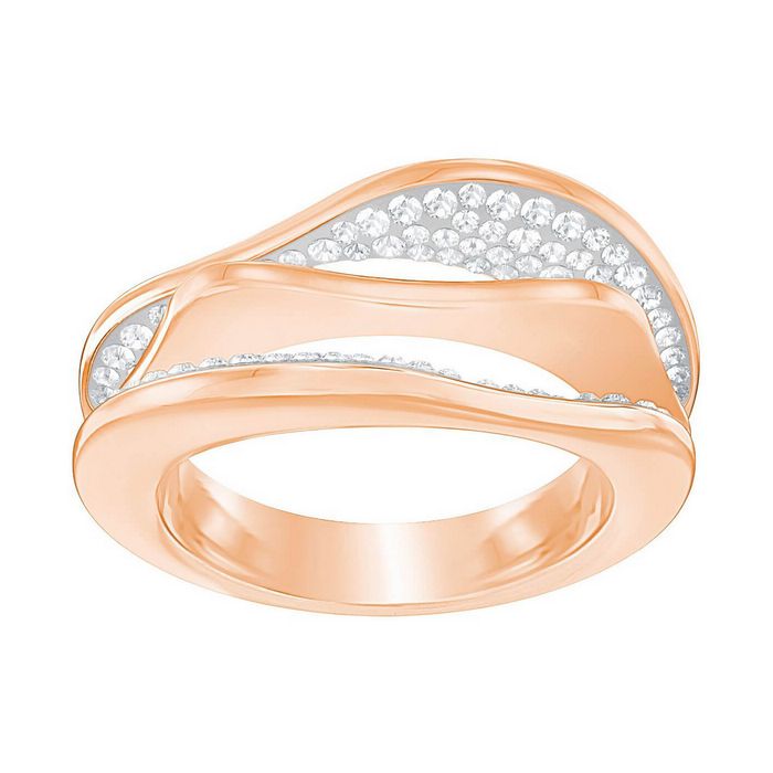 swarovski anello hilly, bianco, placcato oro rosa 5290198