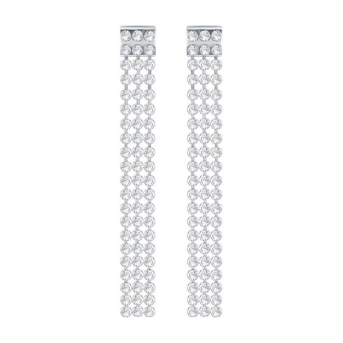 Orecchini Fit Long, bianco, placcatura palladio