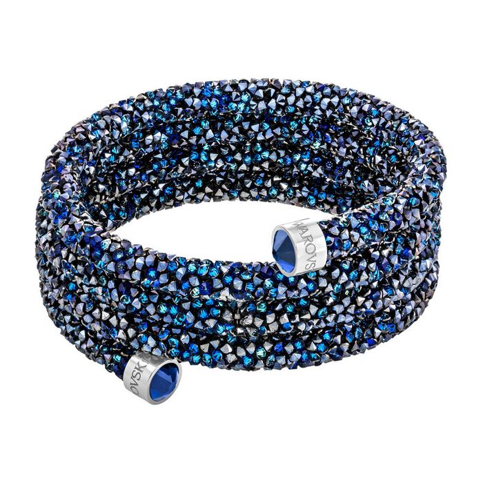 swarovski bracciale rigido crystaldust wide, azzurro, acciaio inossidabile 5294928