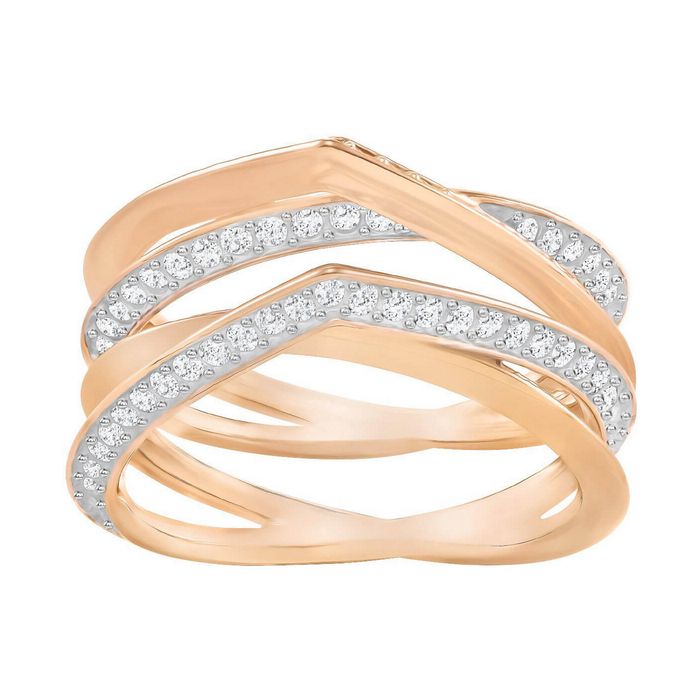 swarovski anello genius bianco placcato oro rosa 5294943