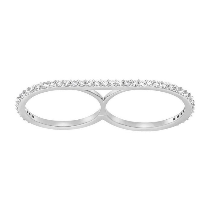 swarovski anello doppio vittore, bianco, placcatura rodio 5295008