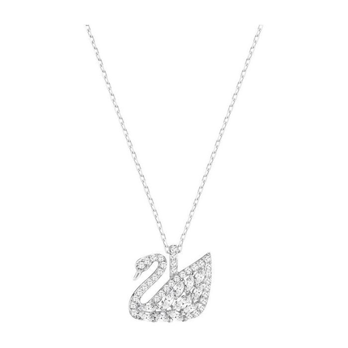 swarovski pendente swan lake piccolo bianco placcatura rodio 5296469