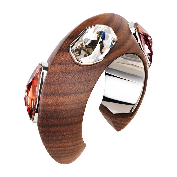 Bracciale rigido Wood Crystallized, placcatura palladio