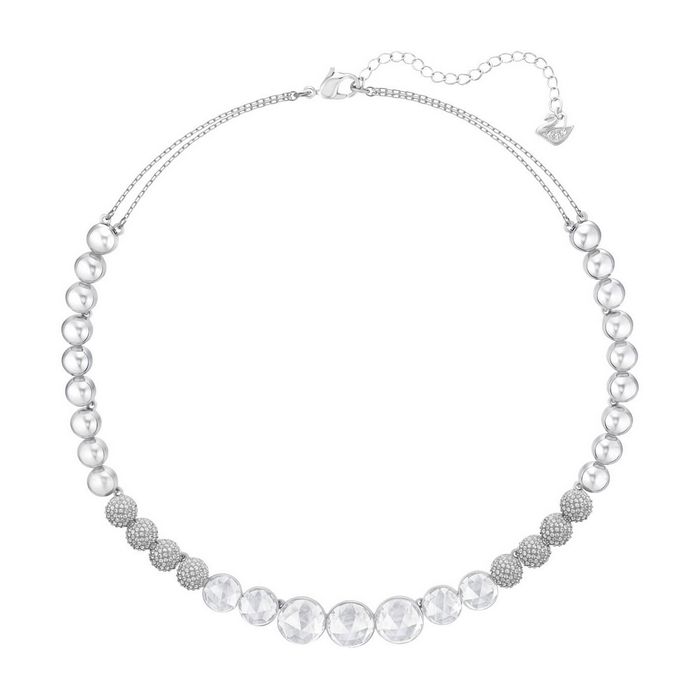 Collana Hote, bianco, placcatura rodio