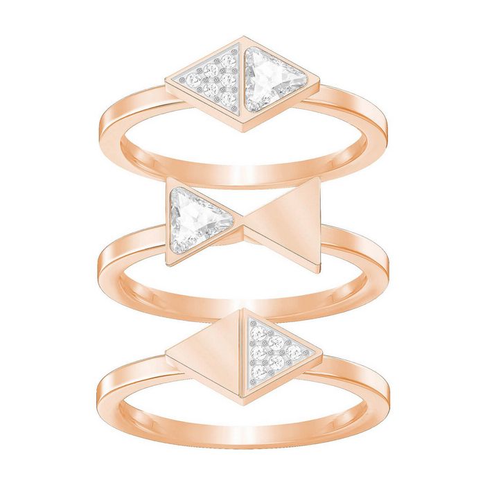 swarovski set anelli heroism, bianco, placcato oro rosa 5301507