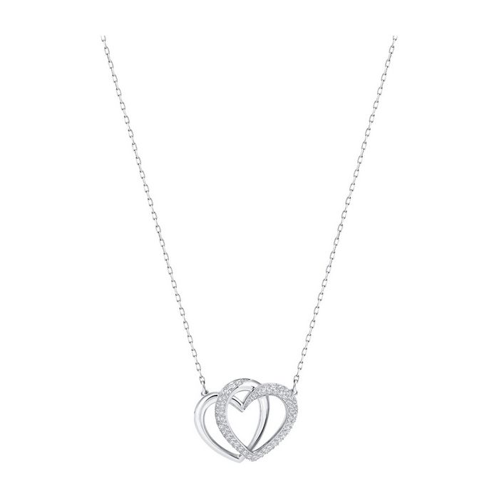 Collana Dear, media, bianco, placcatura rodio