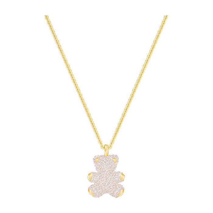 Swarovski Pendente Teddy 3D, rosa, placcatura oro