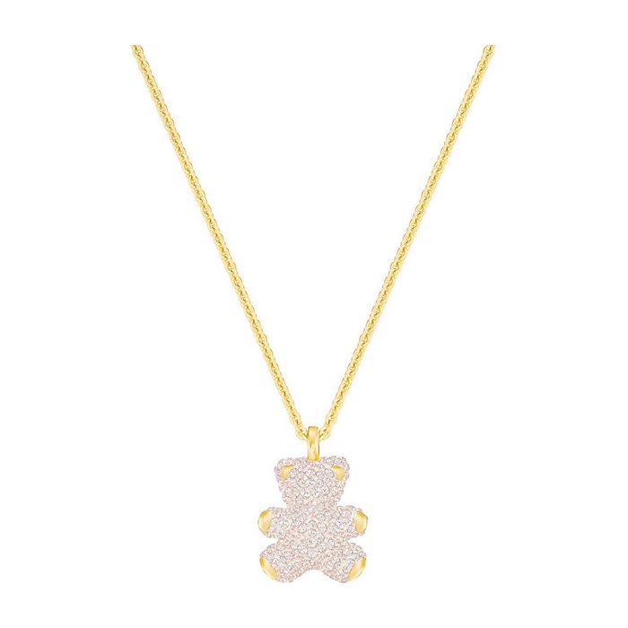 swarovski pendente teddy 3d, rosa, placcatura oro 5345683