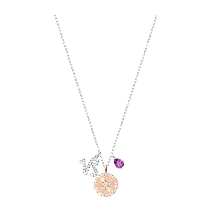 swarovski pendente zodiac, capricorno, viola, placcatura rodio 5349216