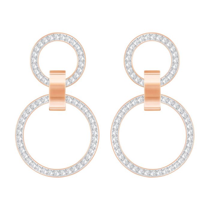 swarovski orecchini hollow bianco placcato oro rosa 5349334