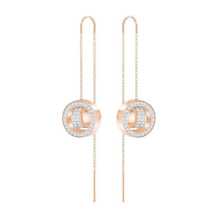 Orecchini Hollow Chain, bianco, placcato oro rosa