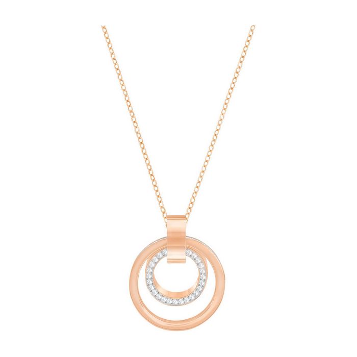 swarovski pendente hollow, medio, bianco, placcato oro rosa 5349418