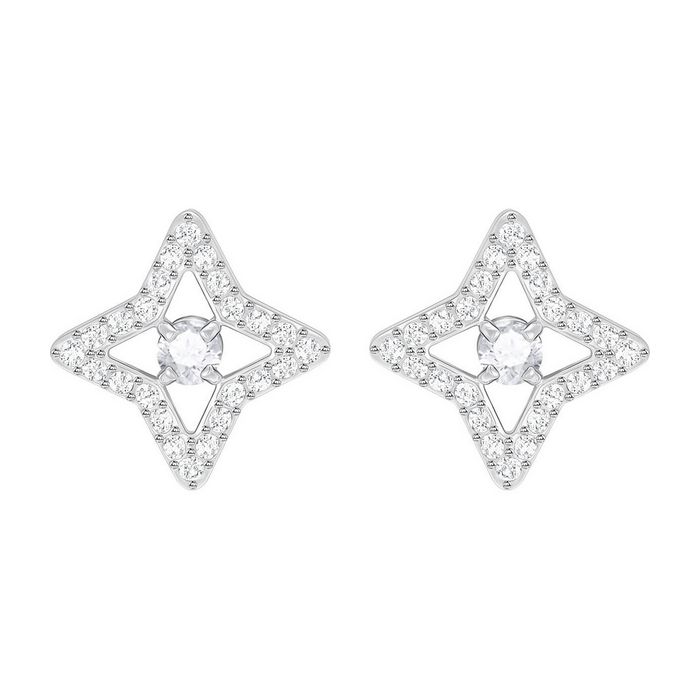 swarovski orecchini stud sparkling dance star, bianco, placcatura rodio 5364218