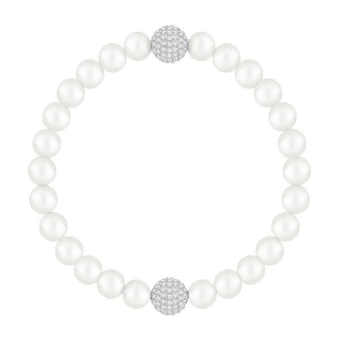 swarovski remix collection crystal pearl strand bianco placcatura rodio 5365736