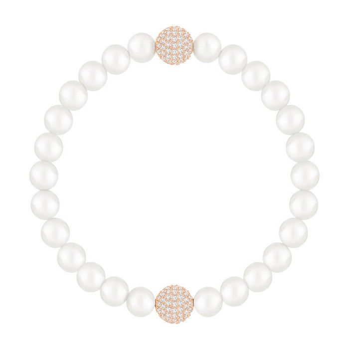 Swarovski Remix Collection Crystal Pearl Strand, bianco, placcato oro rosa