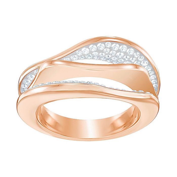 swarovski anello hilly bianco placcato oro rosa 5366561