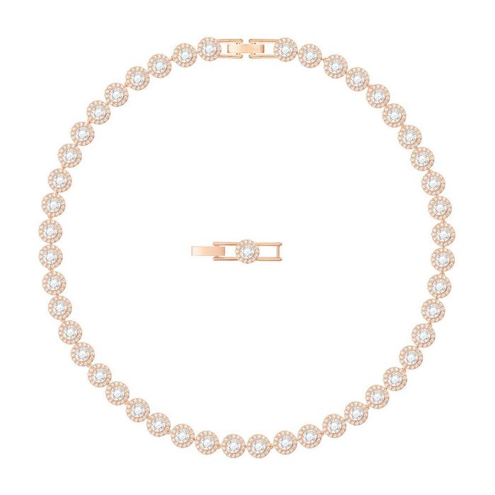 Collana Angelic, bianco, placcato oro rosa