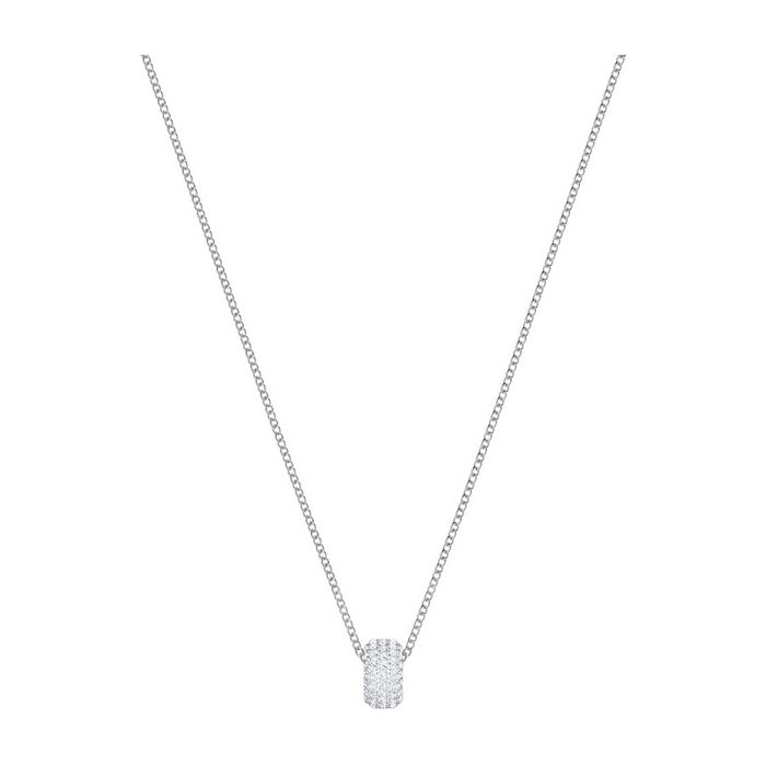 Swarovski Pendente Stone Round, bianco, placcatura rodio