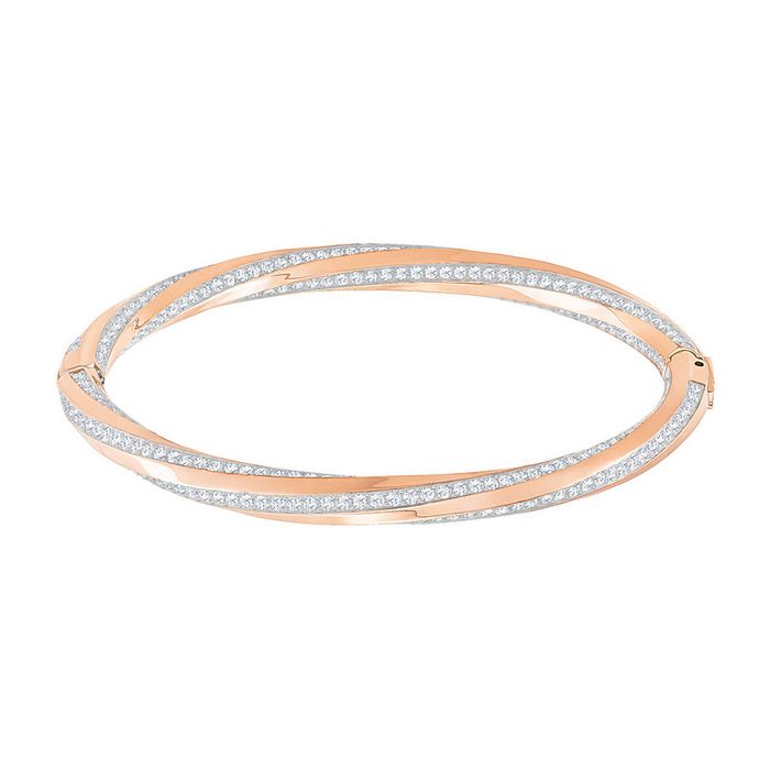 swarovski bracciale rigido hilt bianco placcato oro rosa 5372856