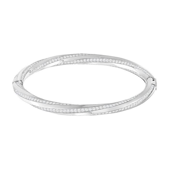 Bracciale rigido Hilt, bianco, placcatura rodio