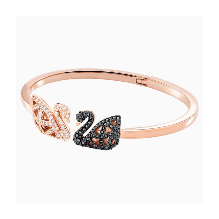 Bracciale rigido Facet Swan, multicolore, placcatura mista