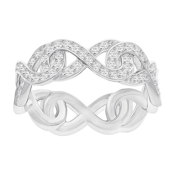 swarovski anello infinity bianco placcatura rodio 5372925