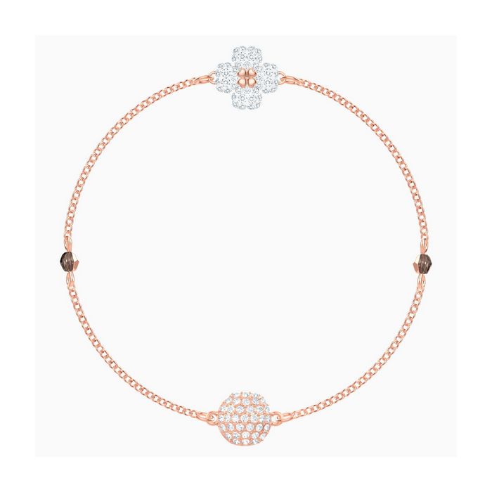 Swarovski Remix Collection Clover Strand, bianco, Placcato oro rosa