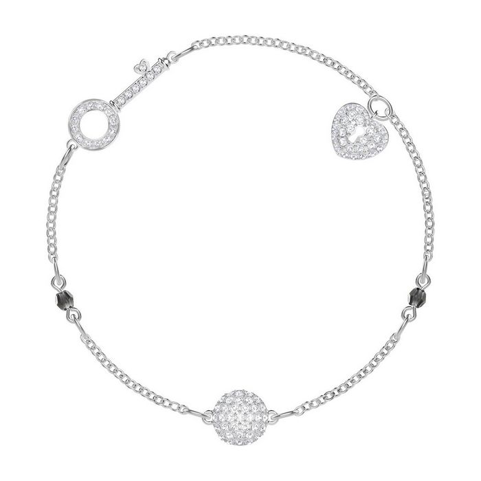 Swarovski Remix Collection Lock Strand, bianco, Rodiato