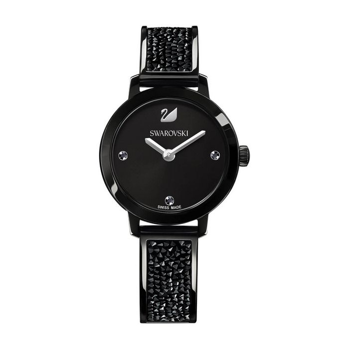 swarovski orologio cosmic rock, bracciale di metallo, nero, tonalità nera 5376071