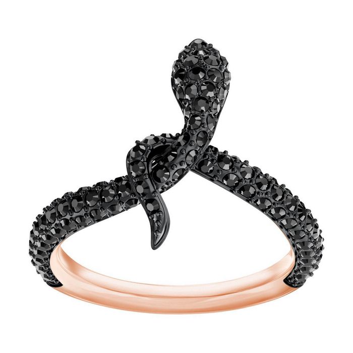 swarovski anello leslie nero placcato oro rosa 5376339